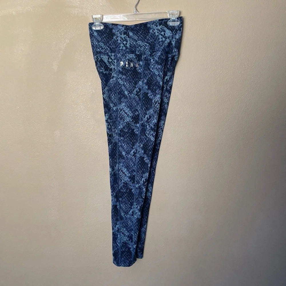 PINK Victoria's Secret Ultimate Blue Snake Print High Waisted Leggings